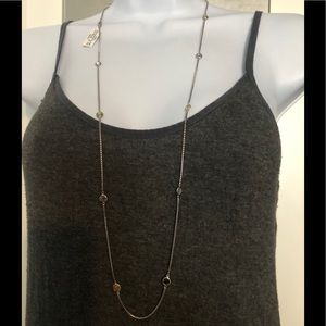 36” multi colored gemstone necklace.